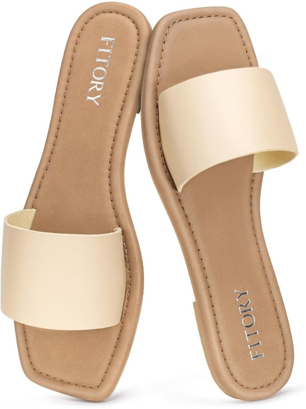 Women's Nude Comfortable Fashion Slippers for Summer Slide Sandals Dressy Flat